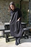 Scuba Stretch Funnel Neck Cocoon Dress Black /21=